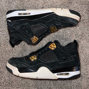 Nike Youth Air Jordan IV Retro Royalty Black Gold 408452-032 Size 6Y Women's 7.5